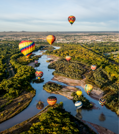 Balloons over the river